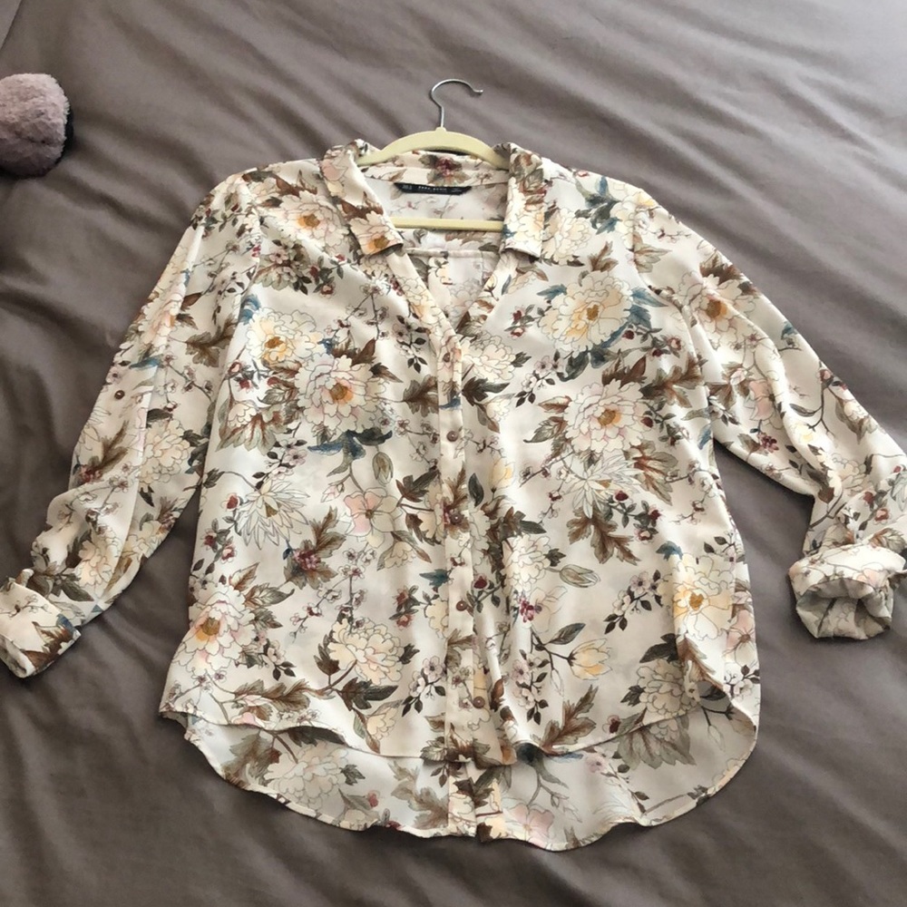 Floral button up blouse